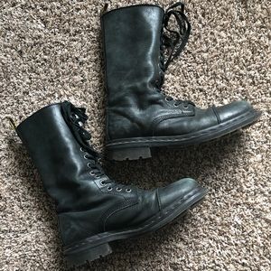 soft leather combat boots